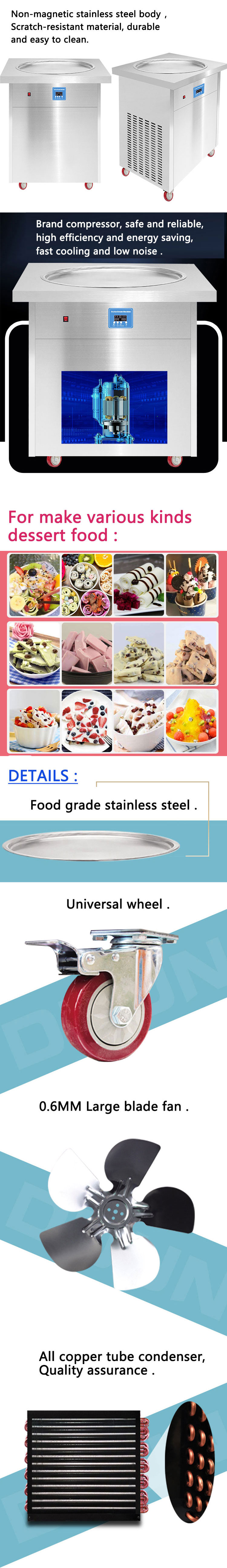 Thailand Ice Cream Roll Machine for Instant Snacks in Thailand India and Philippines