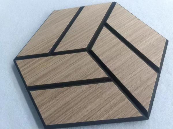 Sound Absorbing PET Wood Veneer Acoustic Panels Lightweight Wall Panel Without