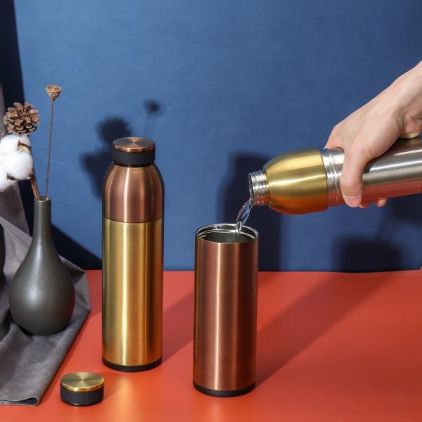 450ML 600ML Wide Mouth Insulated Stainless Steel Flask 2 In 1 304 Stainless
