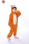 Animal kids Tiger Pajamas , Soft Flannel Tiger Onesie Pajamas Optional Logo