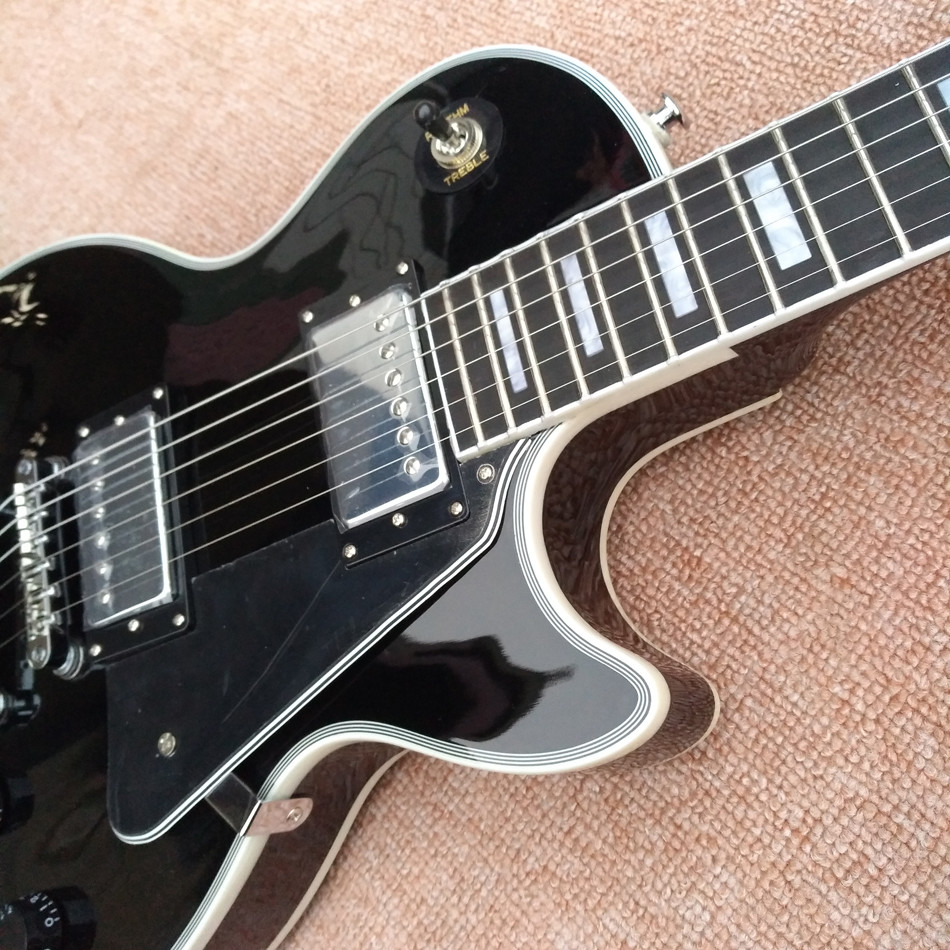 Custom LP electric guitar, Ebony fingerboard frets binding electric guitar with Chrome hardware, free shipping