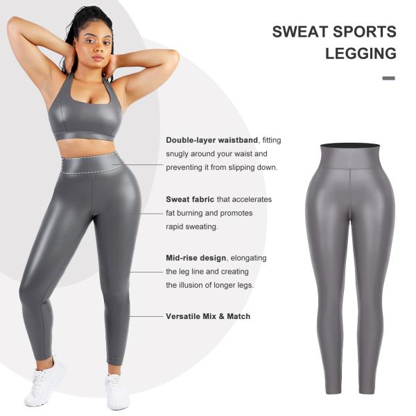 Women 3 Pieces Sauna Sweat Sets Sport Tops Yoga Sports Pants And Bra With Removable Cups