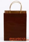 printed luxury brown paper carrier bag,OEM logo printed luxury clothes packing