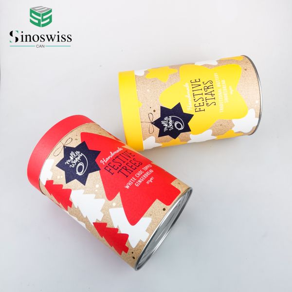 Color Printed Cylindrical Paper Tube Gift Box Packaging For Candy Chocolate Treats