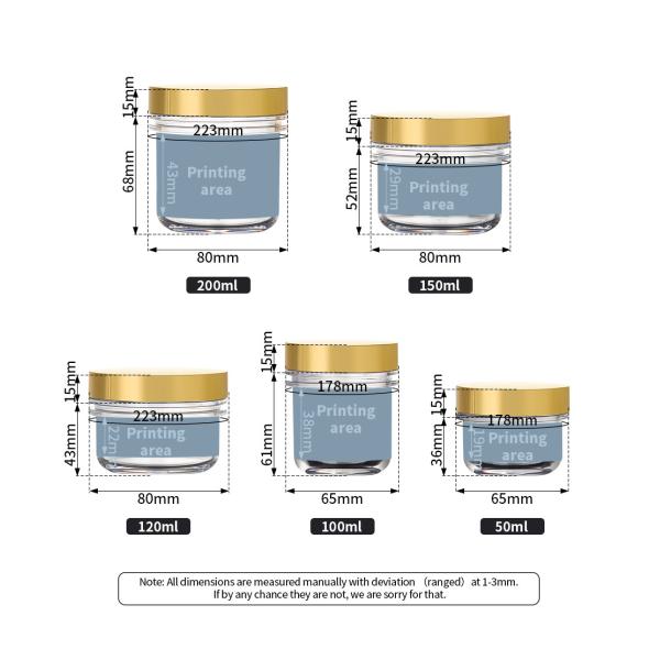 Luxury Empty Skin Care Containers 100ml , 65mm Jars For Cosmetics Products