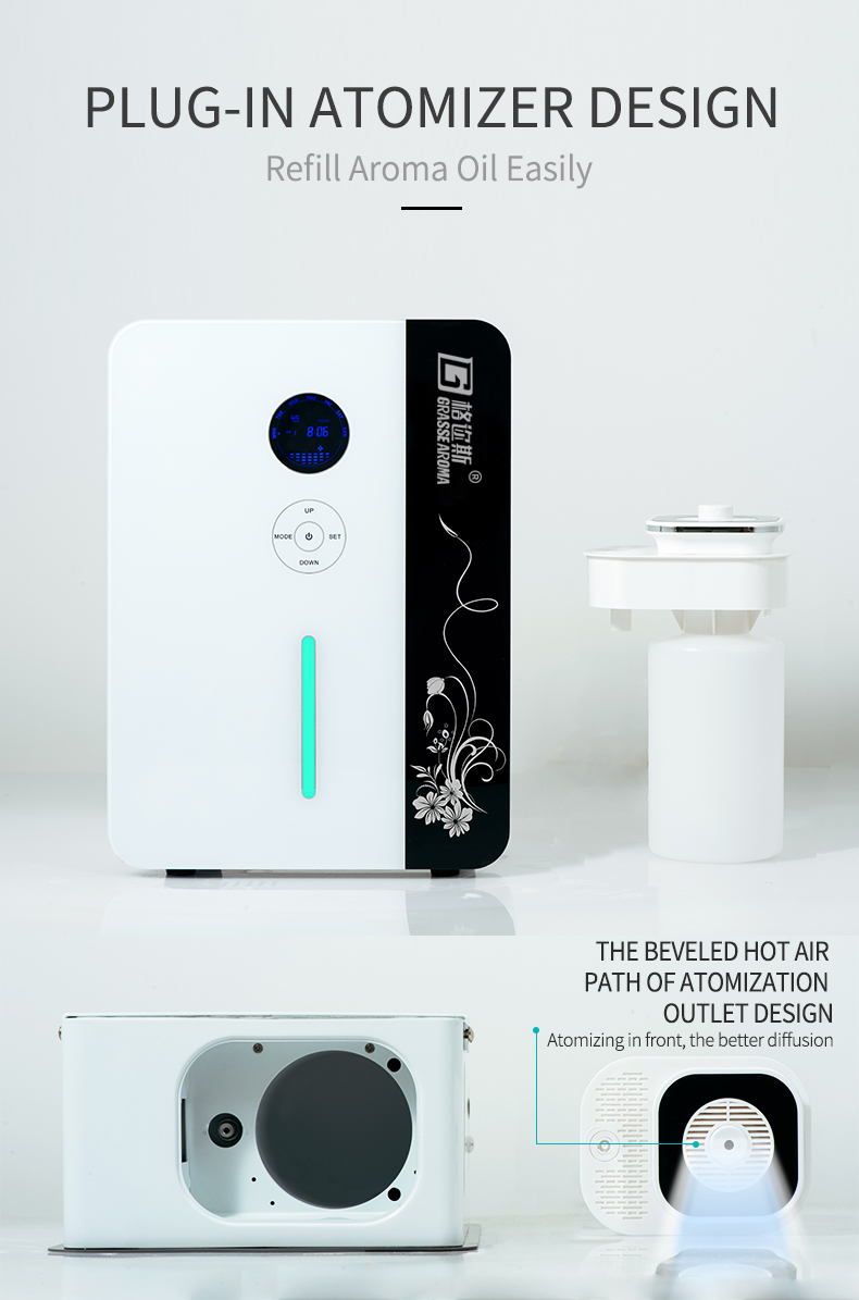 New Design 800Ml Wall Mounted Hot Sale Large Area Aroma Scent Machine Touch Screen Aroma Scent Diffuser Machine For Commercial