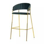 American Modern Bar Stool Chairs Leather Velvet With Wooden Counter
