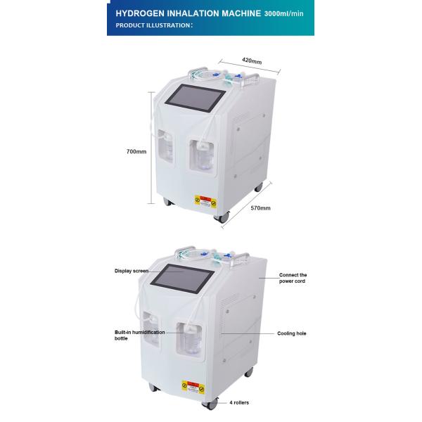 2400ml Two People Hydrogen Inhalation Machine For Health Cancer Treat
