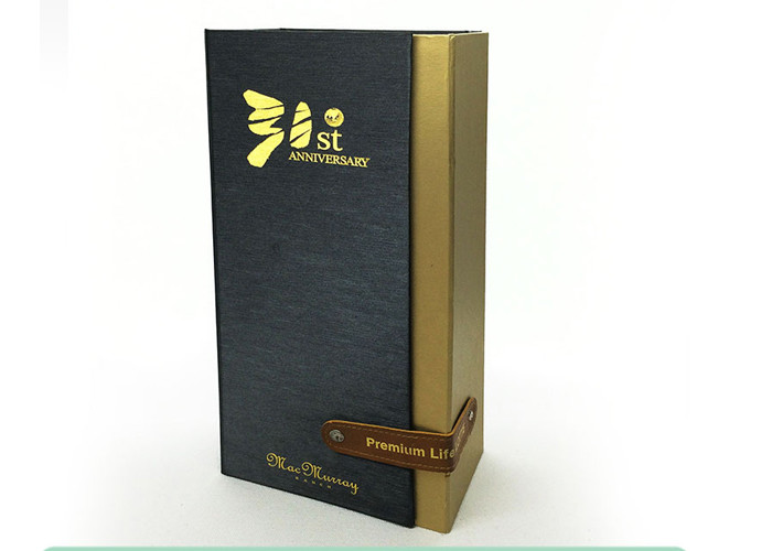 Vintage Single Bottle Wine Box Packaging , Flip Top Cardboard Boxes For Wine Bottles