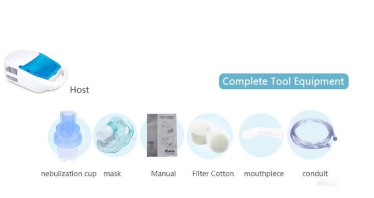 TEVEIK 11 Year Factory Medical Adult / Pediatric Portable Piston Nebulizer Machine with Oxygen Mask