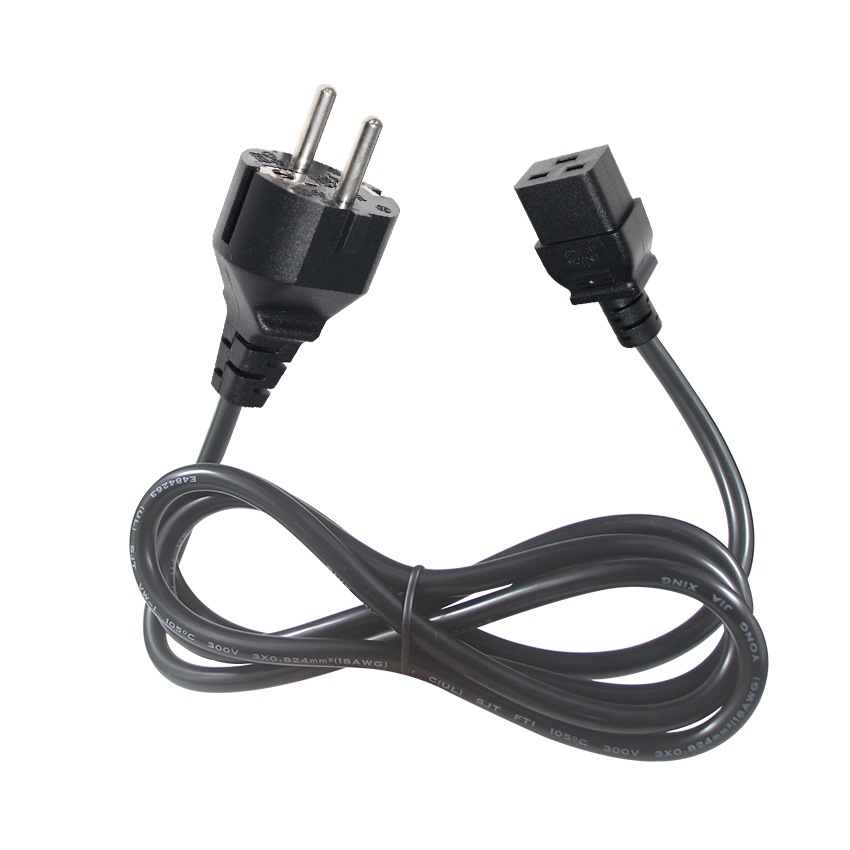 EU Power Cord C19 PDU IEC Socket Strip with Stripped Wires and 240V 30A CEE Standard Plug