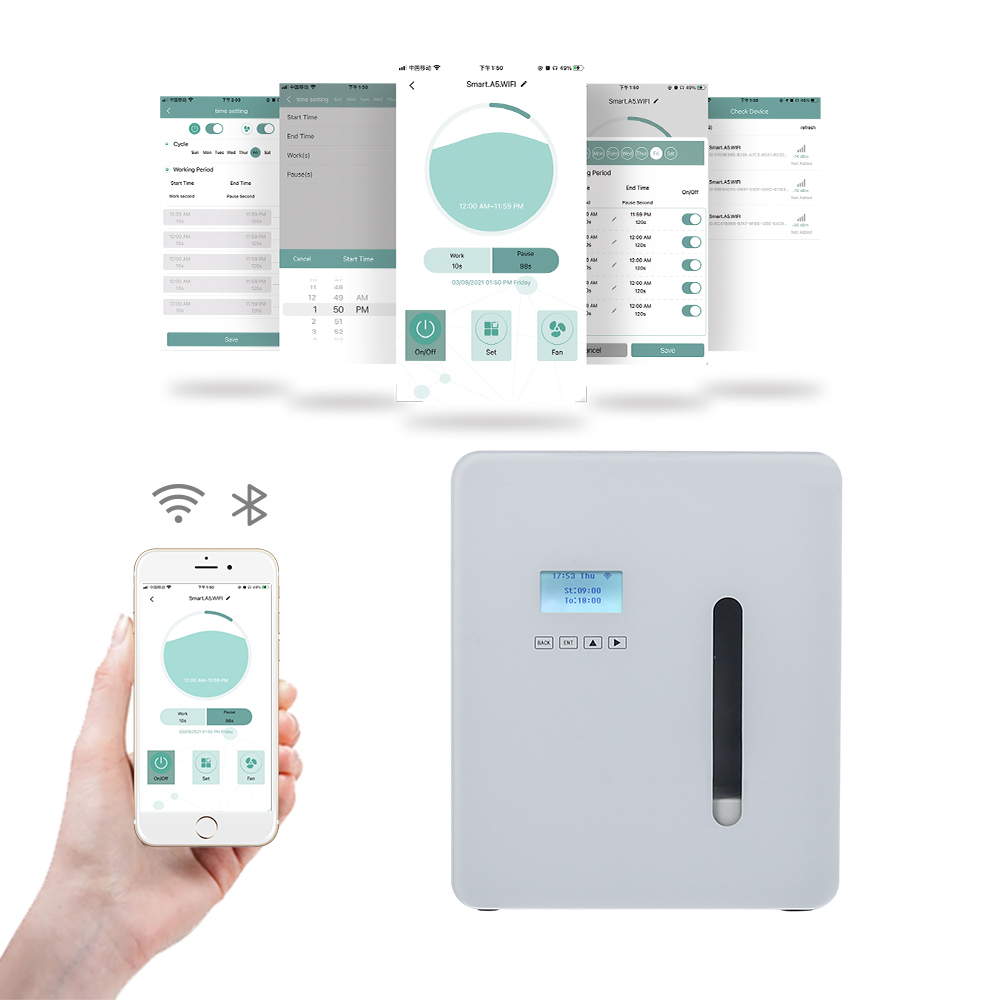 Smart Aroma Diffuser 300ml Large Area Fragrance Oil Auto Timer Function Fragrant Device Aromatizador for Hotel Home APP Control