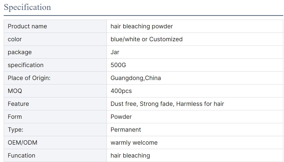 Customized Hair Bleaching Powder for Different Countries Market
