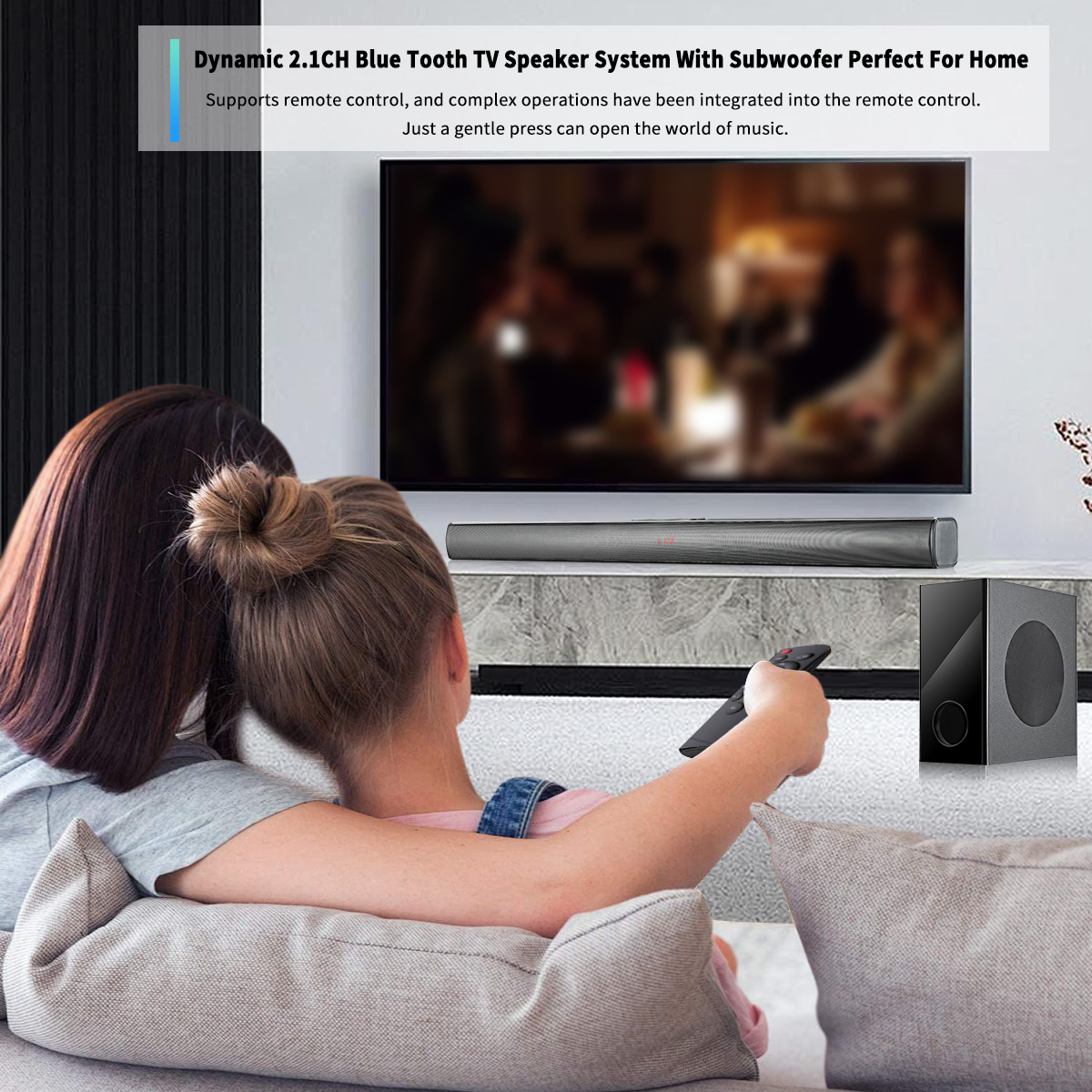 Optical Input Dynamic 2.1CH TV Speaker System With Subwoofer Perfect For Home Theater