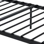 Black Adult Metal Double Bed Smooth Finish Edges Electrostatic Powder Coating