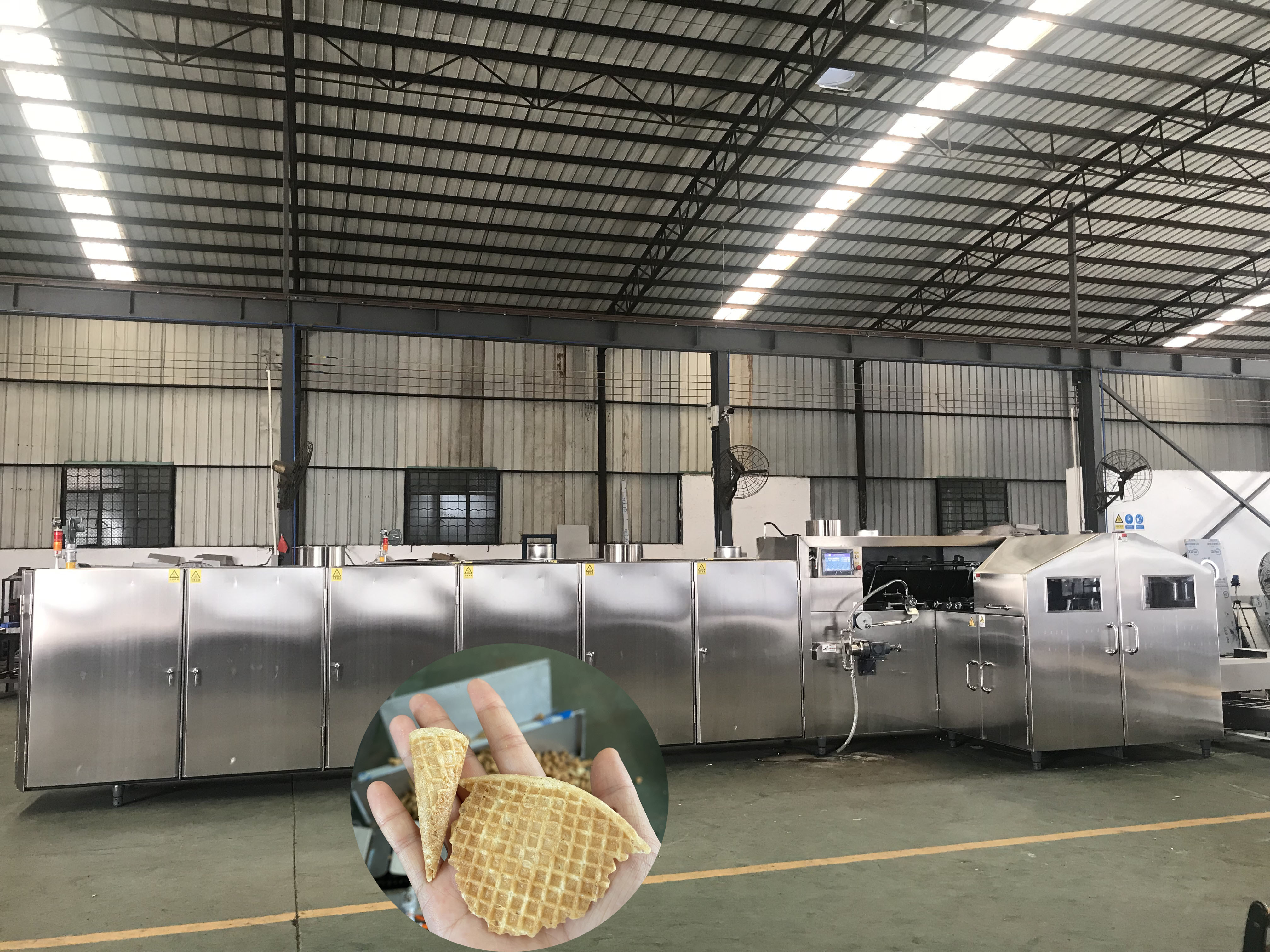 Full Automatic Roasting Ice Cream Cone Baking Machine 6000pcs/H For Food Industry