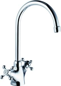 Wholesale Chrome Kitchen Faucet Mixer Tap Double Handle Contemporary Style from china suppliers