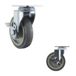 5 Inch TPR Medical Medium Duty Casters Top Plate Swivel Side Locking