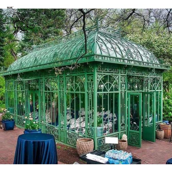Movable Sunroom Wrought Iron Cast Iron Gazebo Metal Green House Safely