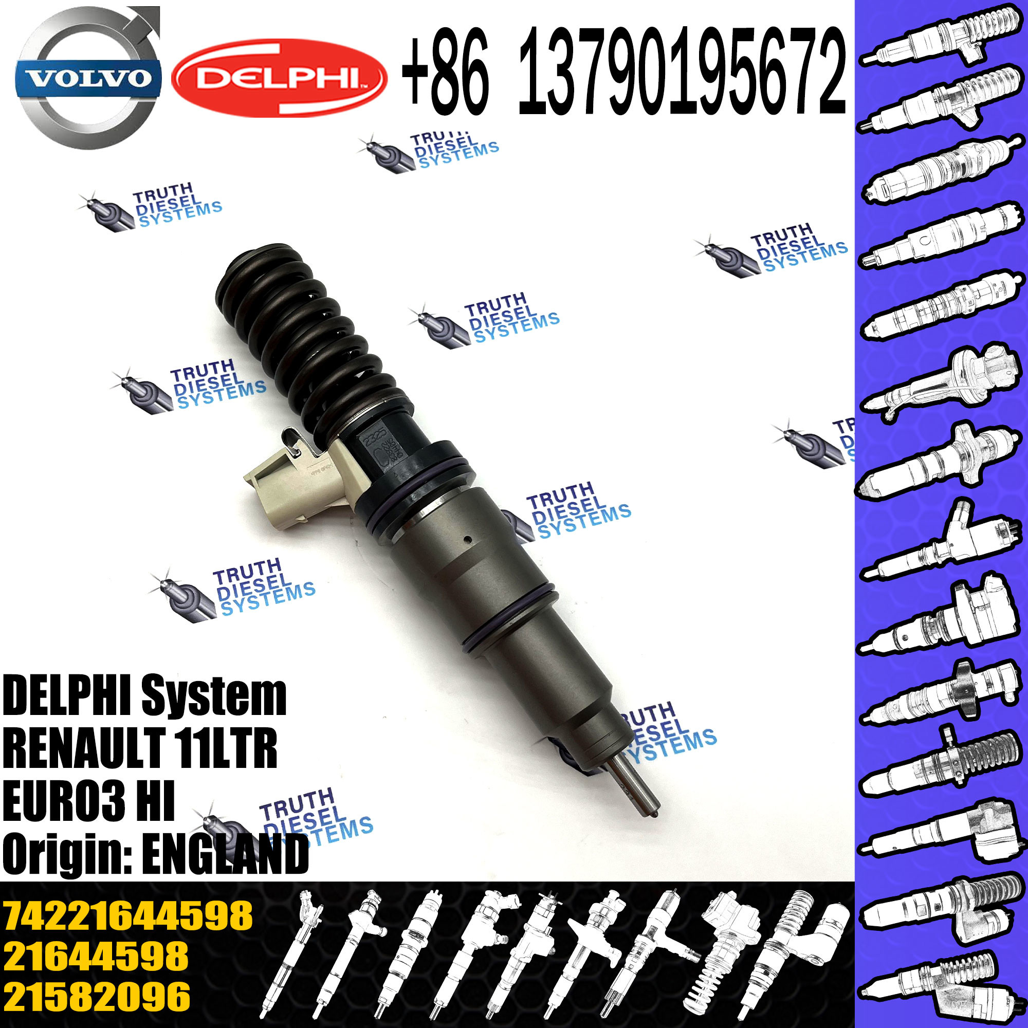 Diesel Fuel Common Rail Injector 21582096 7421028880 74221644598 For E3.18 E3.0 E3.1