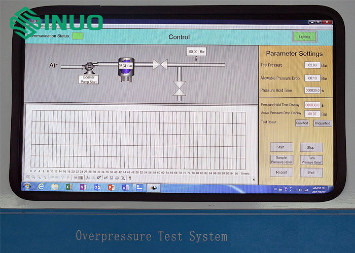IEC 62196 Automatic Air Tightness Detection Testing Machine Overpressure Testing 10L