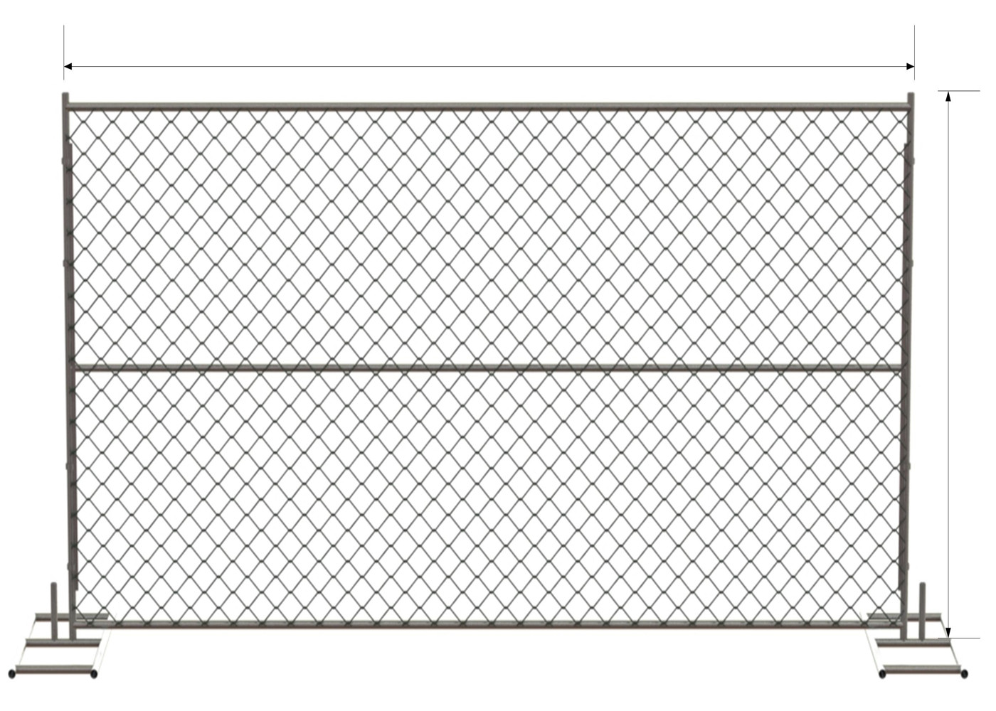 8'x12' temporary construction fence panels tubing 1⅗"(40mm) 1⅝"(42mm) 1⅞" mesh 60mm x 60mm x 2.7mm