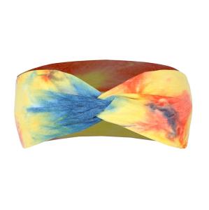 Wholesale Multicolors Women Head Scarves Elastic Cross Tie Dye Headband from china suppliers