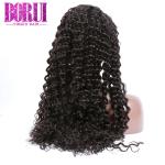 Breathable 360 Lace Frontal Wig Brazilian Human Hair Deep Curly Durable Swiss