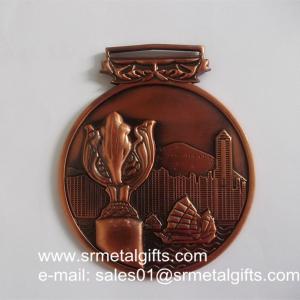 Wholesale 3D Hong Kong Tournament metal medals and medallions, 3D embossed vintage medals, from china suppliers