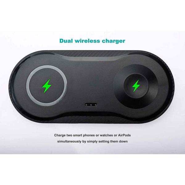 5W 7.5W 10W OVP OCP Dual Wireless Charging Pad Portable 2 In 1