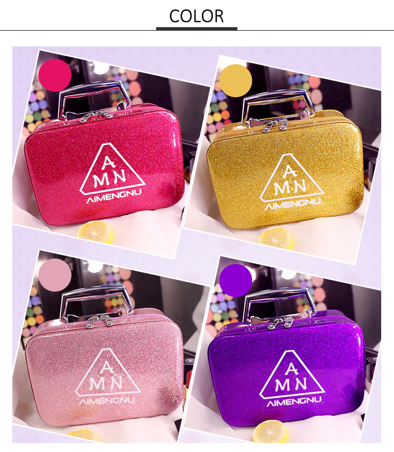 Fashion Large Capacity Women PU Leather Makeup Case