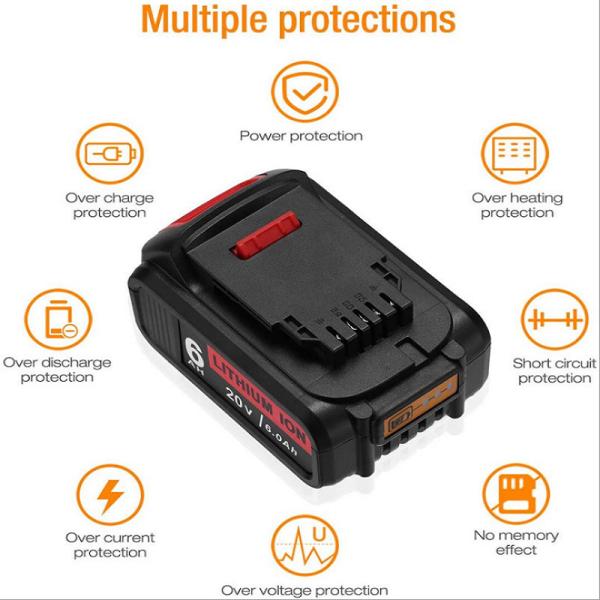 DCB181 Dewalt 20V 6Ah Replacement Rechargeable Batteries For Cordless Drills