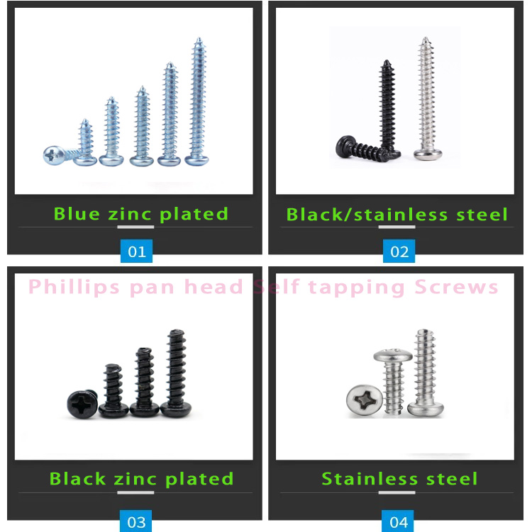 DIN Standard Phillips Pan Head Pozi Drive Type AB Thread Self-Tapping Screws for Sal
