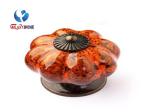 Colorful Pumpken Shape Ceramic Cupboard Door Knobs Porcelain Antique Bronze