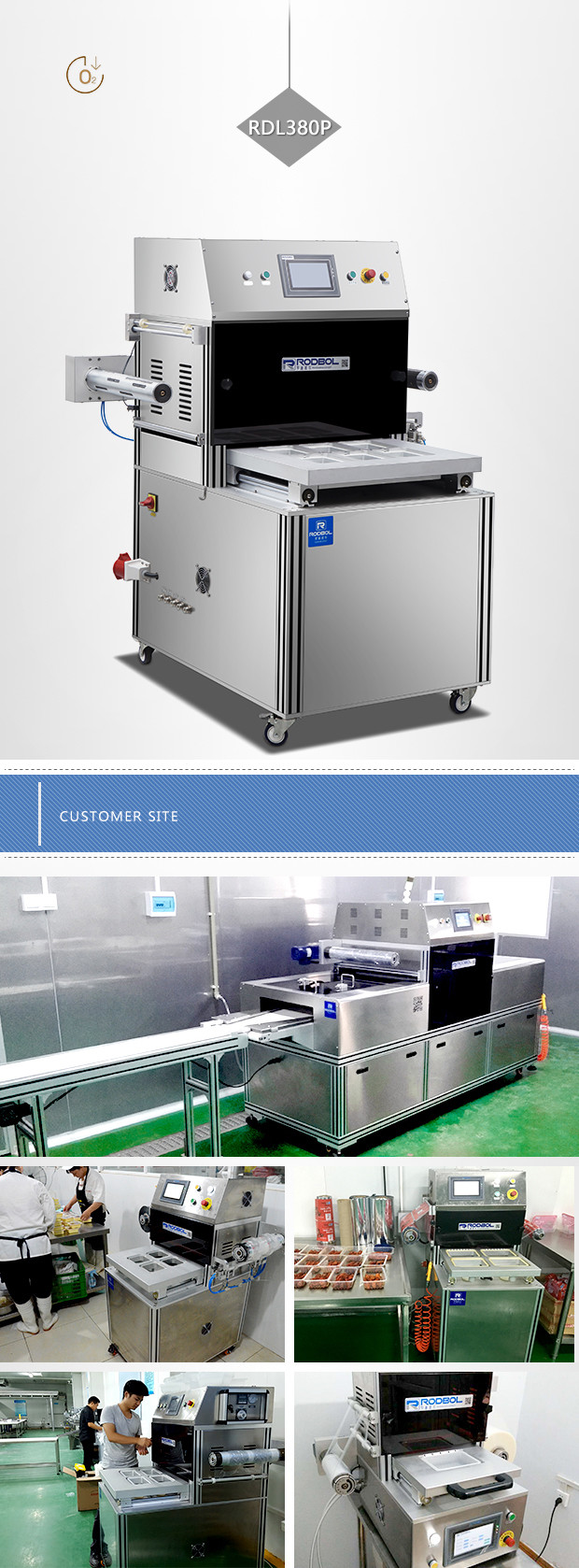 Floor Type MAP Tray Sealing Machine Vacuum Map Tray Sealer For Fresh Food