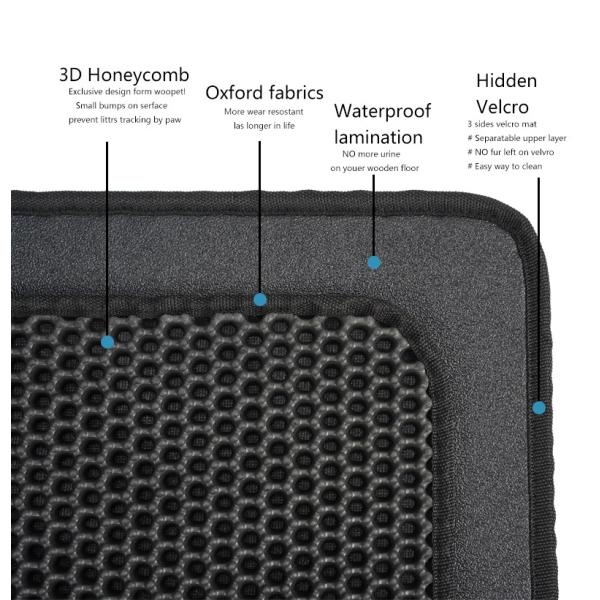 Foldable 60cm Waterproof Pet Mat PU Double Layer Cat Litter Mat