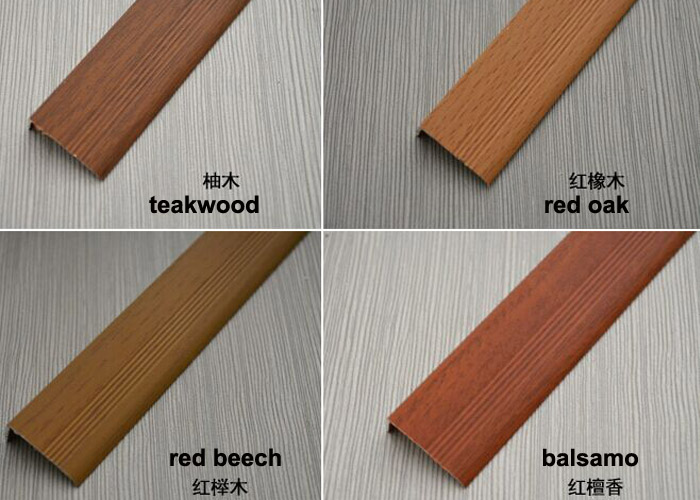 10mm x 20mm wood grain aluminium right angle trim 