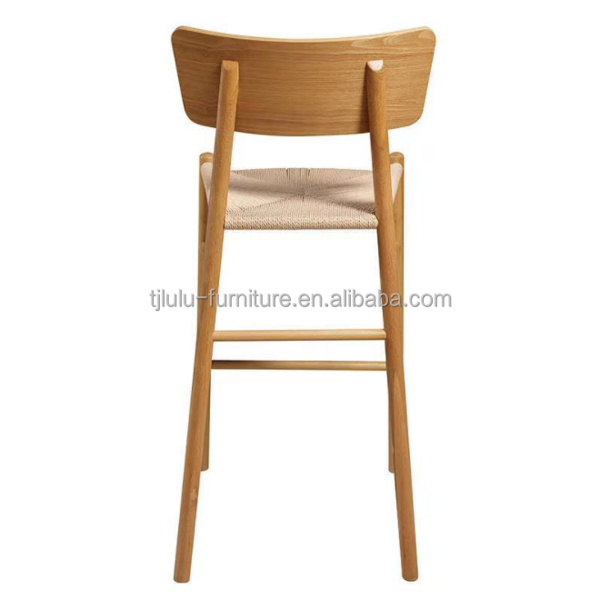 Modern Design Solid Wood Rope Weaved Seat Chair for Home