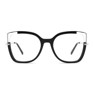 Wholesale Unique Cat Eye Metal And Acetate Glasses Flexible With Clear Lenses from china suppliers