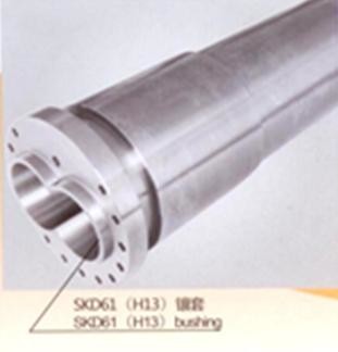 Durable PVC Plastic Extruder Spare Parts , Bimetallic Screw Barrel 0.015mm Straight