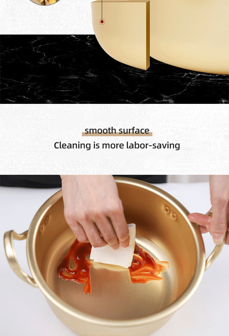 Korean Style Kimchi Noodle Pot Kitchen Cooking Pots Korean Cookware Soup Serving Pot With Two Handle