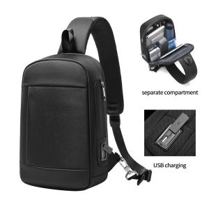 Wholesale Factory wholesale custom logo business multifunctional waterproof anti theft sling bag men's chest bag from china suppliers