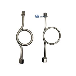 Wholesale SS304 316 316L Round Ring 6000 PSI 1/2 NPT BSPT Swivel Pressure Gauge Snubber Syphon Tube from china suppliers