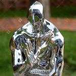 Modern Stainless Steel Statue Mirror Polished Cast China Warrior Statues