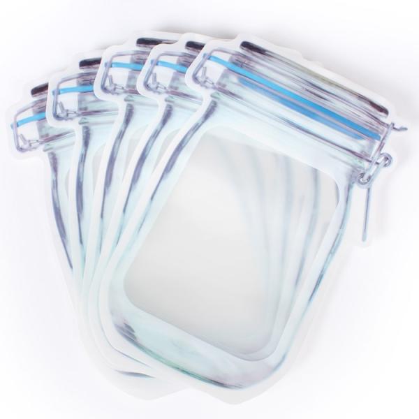 New Design Stand Up Ziplock Bags Clear Color Plastic Mason Jar