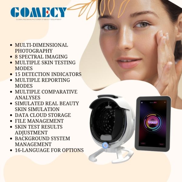 GMS- A6 Al Intelligent Face Analyzer Machine 15 Skin Problems Analysis Made Easy with 8 Spectral Imaging Technologies