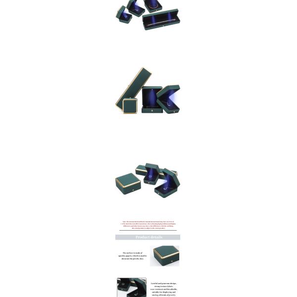 OEM Rectangle LED Jewelry Box Eco Friendly For Bracelet Necklace Earrings Ring Packing