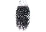 4x4 Kinky Curly 7A Brazilian Hair Lace Top Closure With Bleached Knots