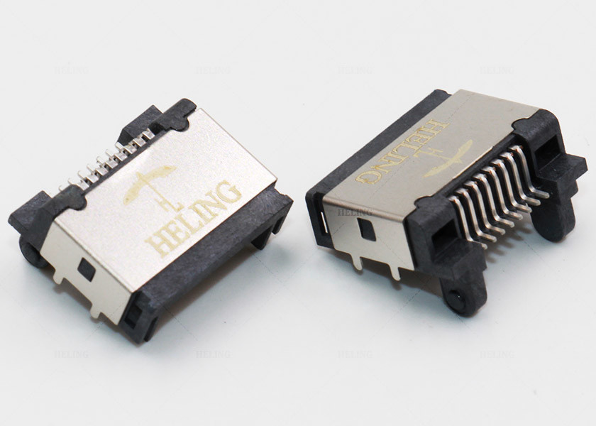 Single Port Shielded SMT RJ45 Connector R / A 50 U" Gold Plating Contact Terminal
