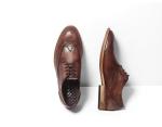 Genuine Leather Flat Mens Black Oxford Shoes , Classic Vintage Lace Up Dress